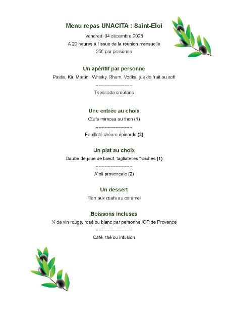 Menu st eloi affiche